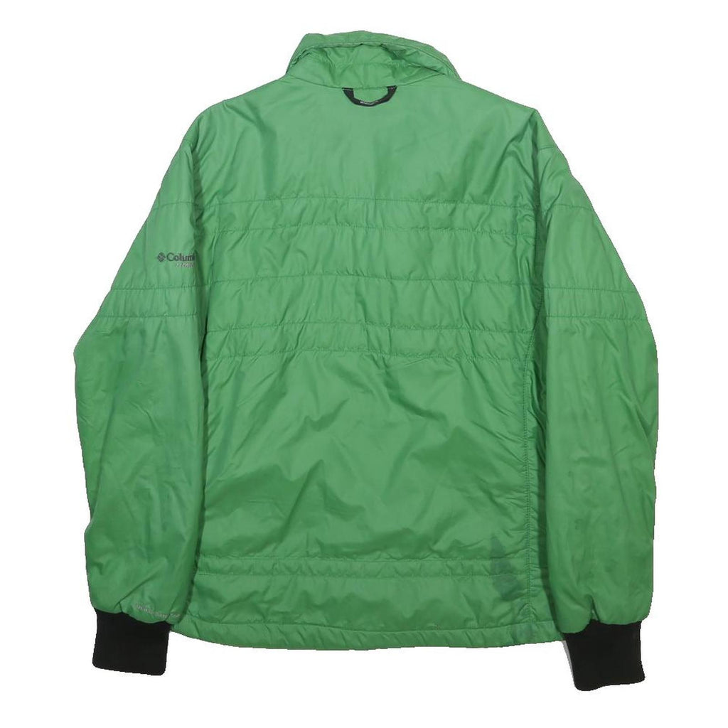COLUMBIA Womens Green Nylon Jacket L Lightweight Outdoor Zip Up