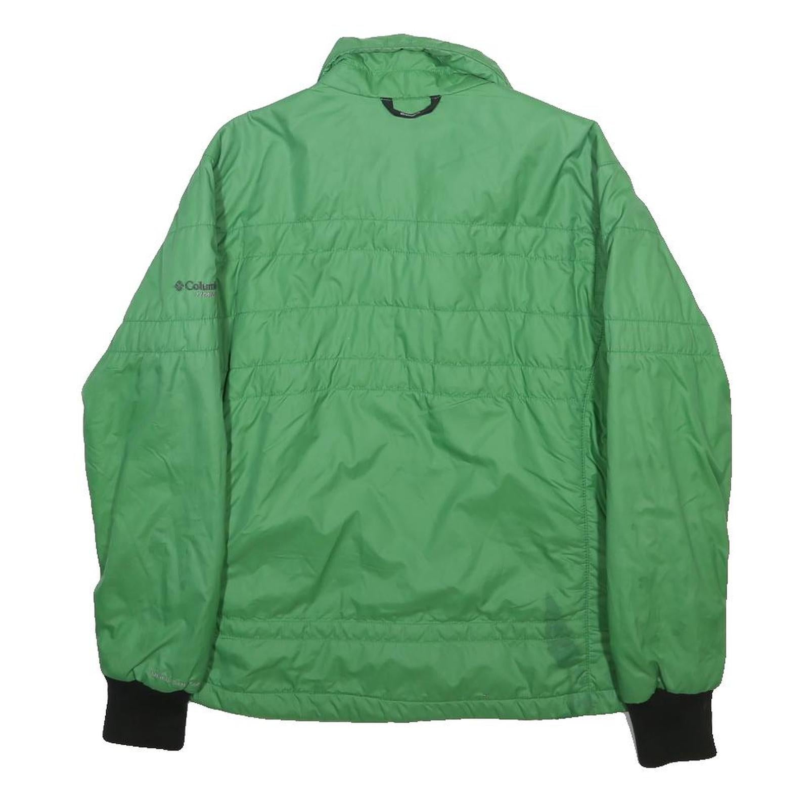 COLUMBIA Womens Green Nylon Jacket L Lightweight Outdoor Zip Up
