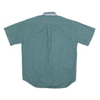 TOMMY HILFIGER Mens Green L Button Down Shirt Cotton Short Sleeve Casual