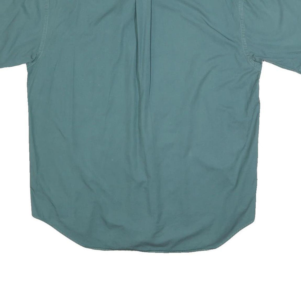 TOMMY HILFIGER Mens Green L Button Down Shirt Cotton Short Sleeve Casual