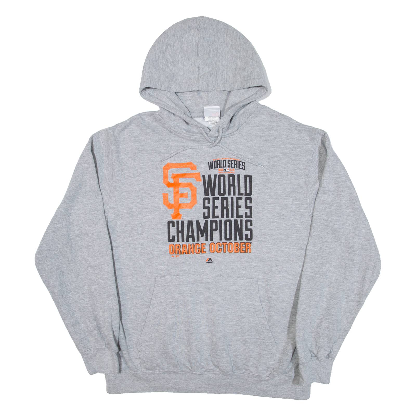 MAJESTIC World Series Champions Mens Grey Hoodie USA L