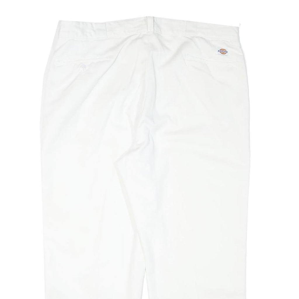 DICKIES Mens Cotton Blend White Regular Fit Straight Leg Trousers W38 L26