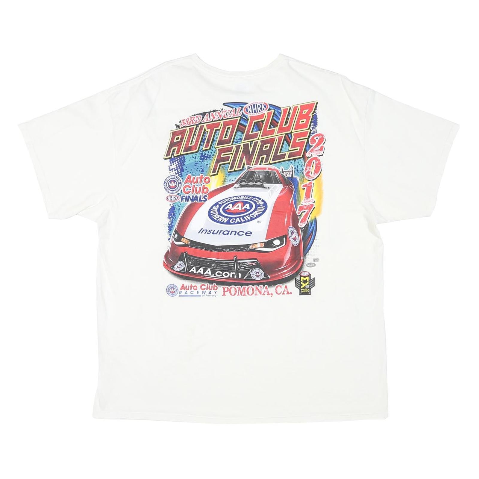 DELTA Mens White Auto Club Finals 2017 Graphic T-Shirt 2XL Short Sleeve Crew