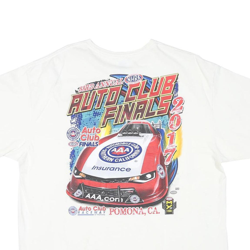 DELTA Mens White Auto Club Finals 2017 Graphic T-Shirt 2XL Short Sleeve Crew