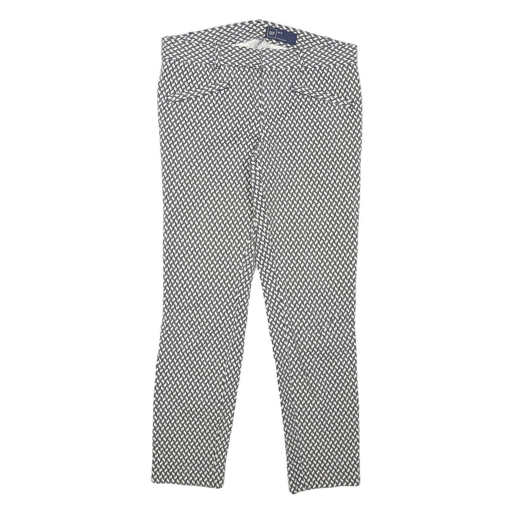 GAP Womens Cotton Blend Black & White Slim Straight Trousers W29 L26 Stylish