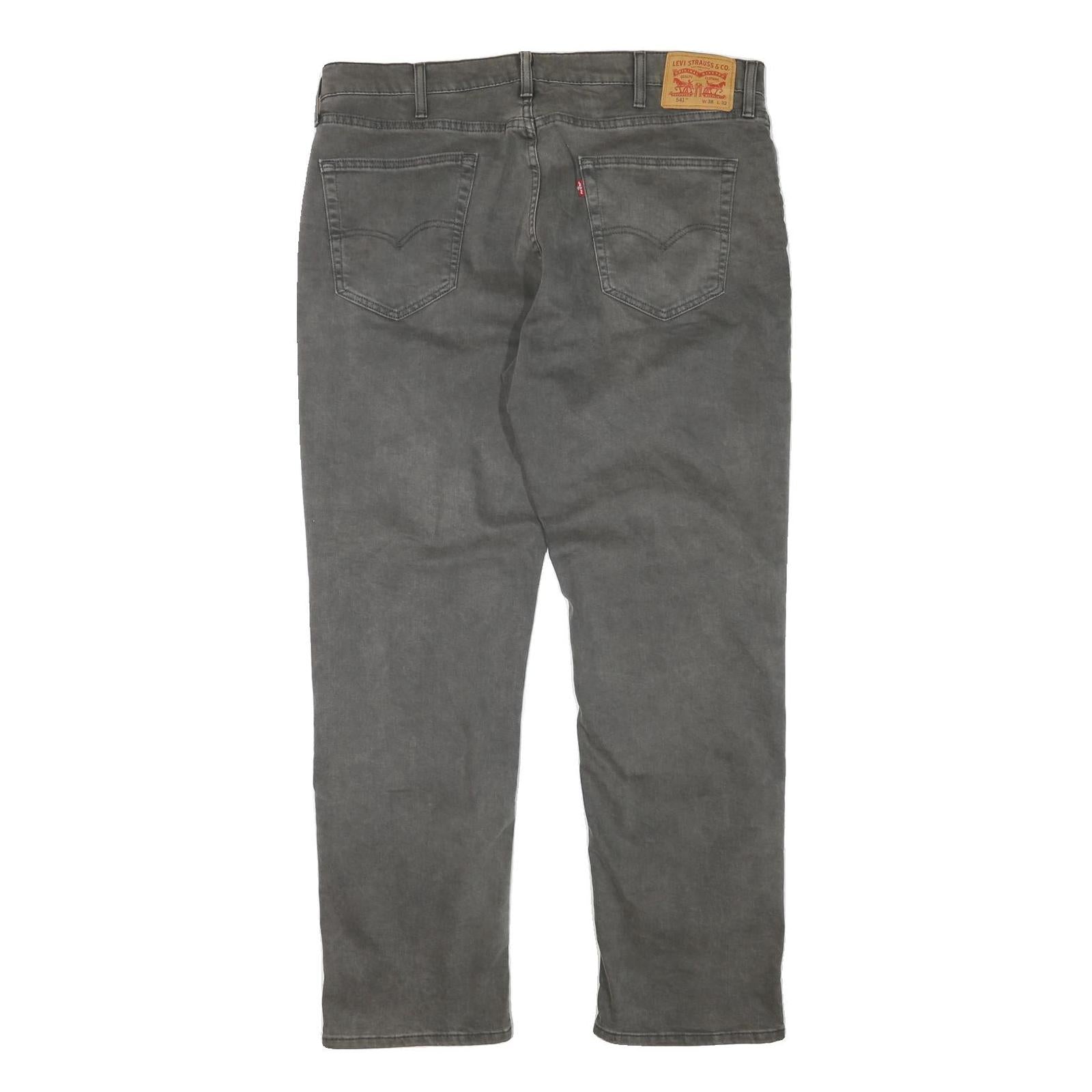 LEVI'S 541 Mens Jeans Grey Regular Straight Denim Medium W40 L30 Zip Cotton