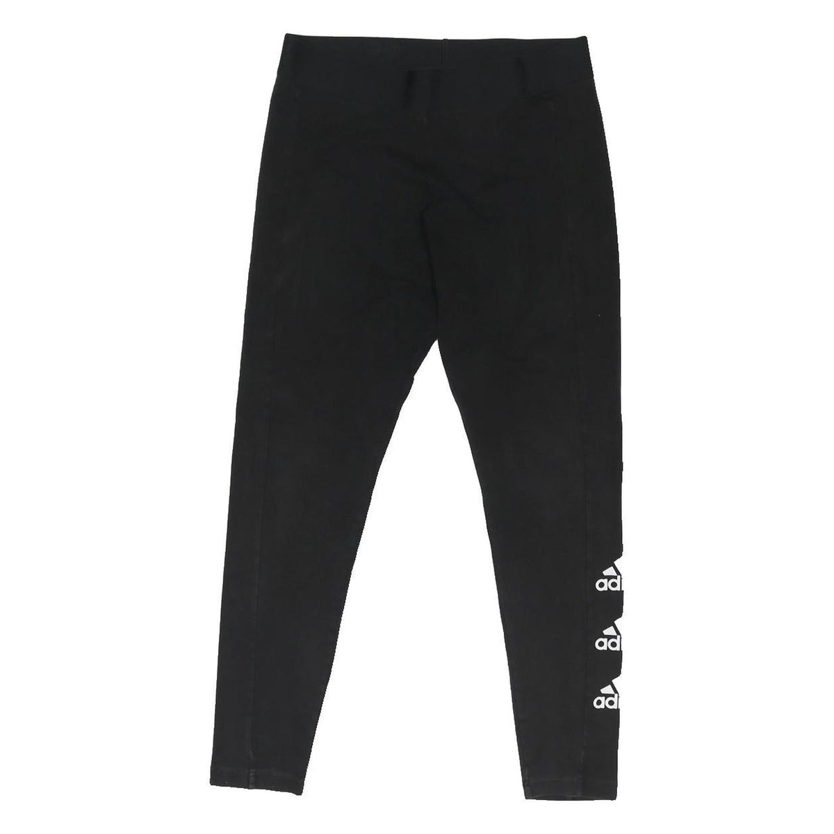 ADIDAS Womens Joggers Black L W30 L26 Cotton Blend Slim Tapered Leg Logo Detail