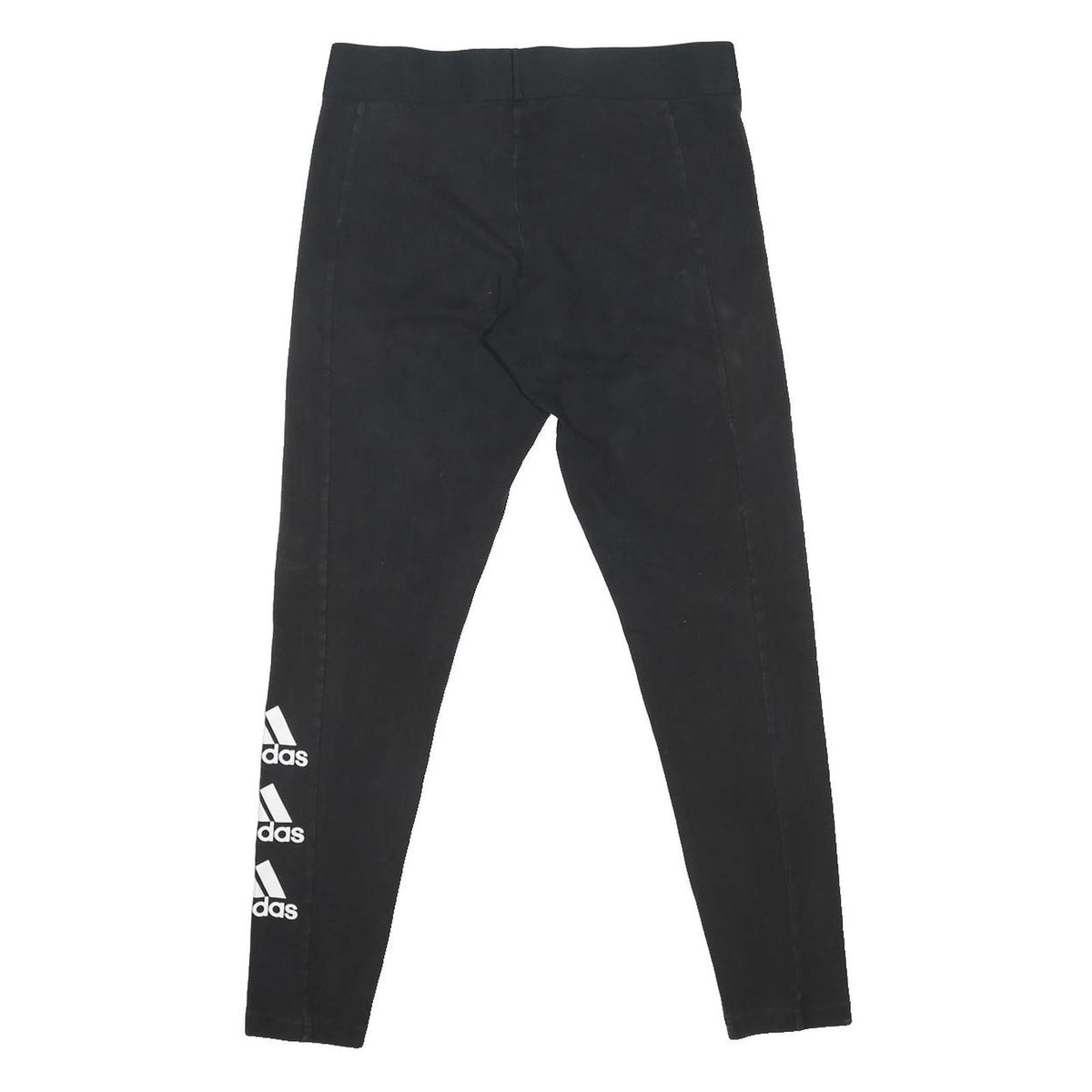 ADIDAS Womens Joggers Black L W30 L26 Cotton Blend Slim Tapered Leg Logo Detail