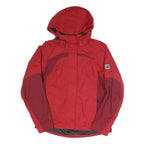 JACK WOLFSKIN Womens Red & Burgundy Outdoor Jacket UK 10 Polyester Blend Hooded
