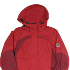 JACK WOLFSKIN Womens Red & Burgundy Outdoor Jacket UK 10 Polyester Blend Hooded