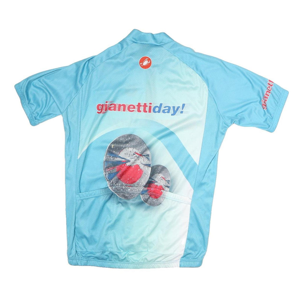 CASTRELLI Mens Blue & White Modern T-Shirt XL Short Sleeve 1/4 Zip Graphic Print