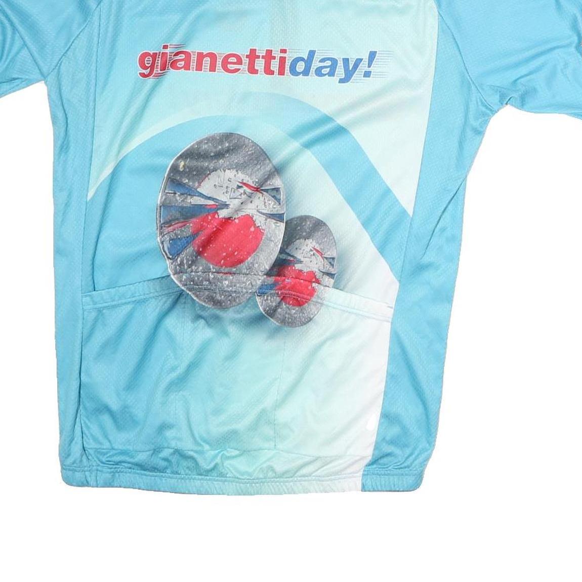 CASTRELLI Mens Blue & White Modern T-Shirt XL Short Sleeve 1/4 Zip Graphic Print