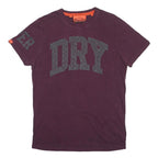 SUPERDRY Mens Purple Cotton Blend Graphic T-Shirt L Short Sleeve Crew Neck