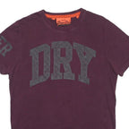 SUPERDRY Mens Purple Cotton Blend Graphic T-Shirt L Short Sleeve Crew Neck