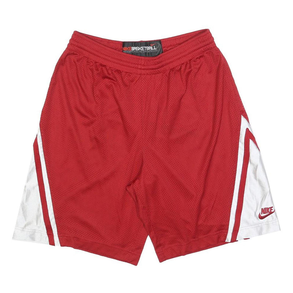 NIKE Mens Red & White Sports Basketball Shorts M W30 Athletic Gym