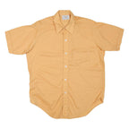 GINELLI Mens Beige Casual Shirt L Cotton Blend Short Sleeve Button Front