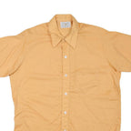 GINELLI Mens Beige Casual Shirt L Cotton Blend Short Sleeve Button Front