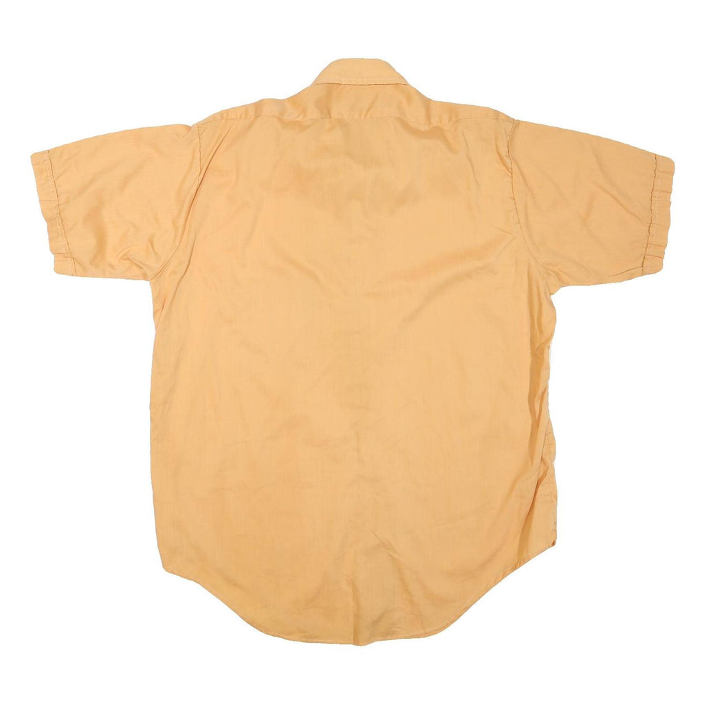 GINELLI Mens Beige Casual Shirt L Cotton Blend Short Sleeve Button Front