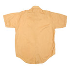 GINELLI Mens Beige Casual Shirt L Cotton Blend Short Sleeve Button Front