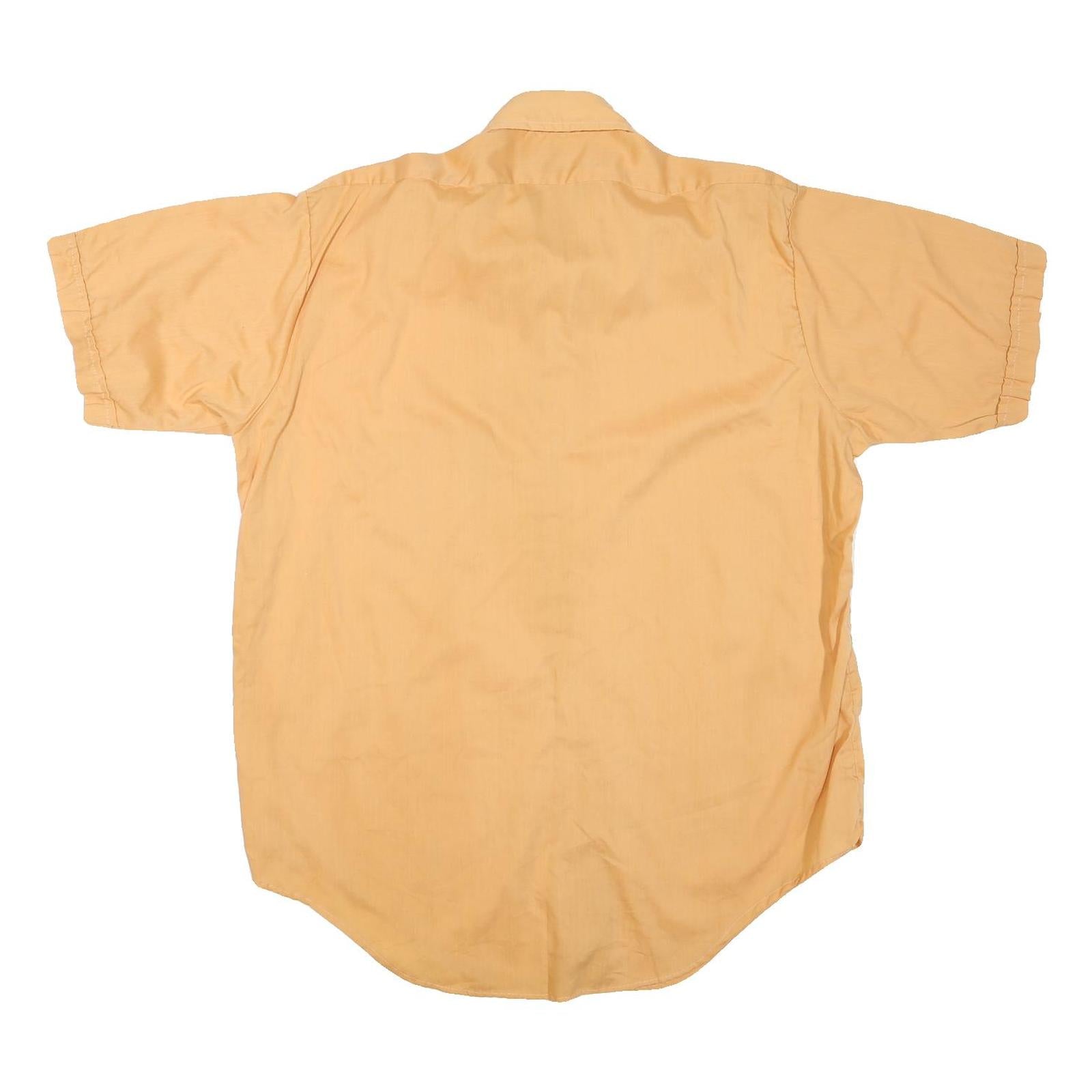 GINELLI Mens Beige Casual Shirt L Cotton Blend Short Sleeve Button Front