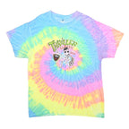 COLORTONE Mens Blue & Yellow Tie Dye Graphic T-Shirt L Short Sleeve Crew Neck