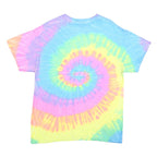 COLORTONE Mens Blue & Yellow Tie Dye Graphic T-Shirt L Short Sleeve Crew Neck