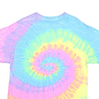 COLORTONE Mens Blue & Yellow Tie Dye Graphic T-Shirt L Short Sleeve Crew Neck