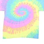 COLORTONE Mens Blue & Yellow Tie Dye Graphic T-Shirt L Short Sleeve Crew Neck