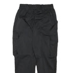 Womens Black Relaxed Cargo Trousers W25 L25 Polyester Blend Zip Utility Pockets