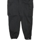 Womens Black Relaxed Cargo Trousers W25 L25 Polyester Blend Zip Utility Pockets
