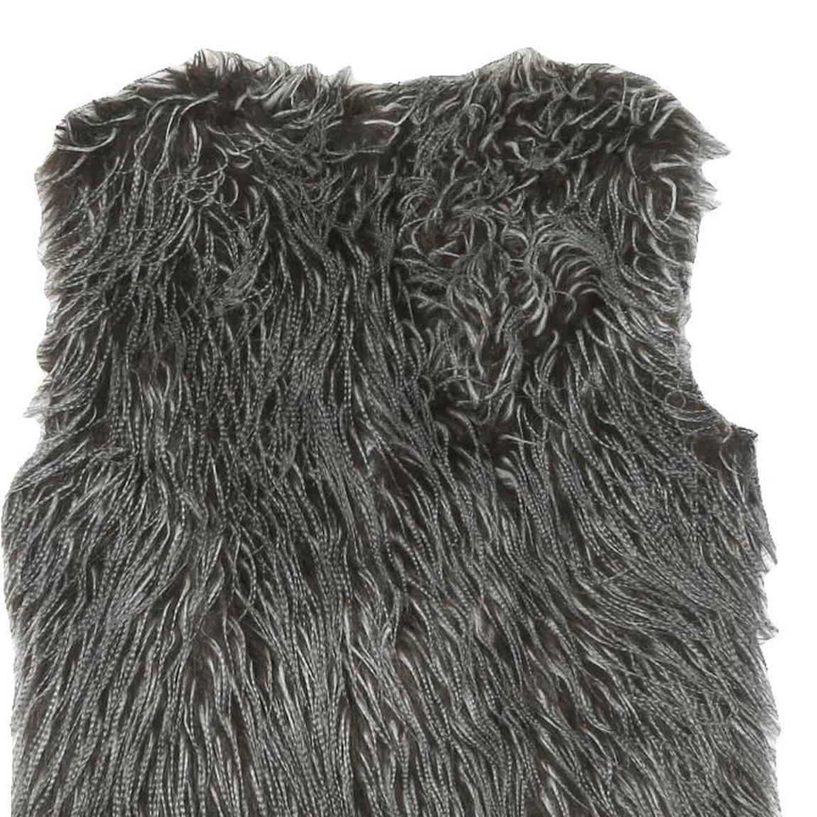 CLOCKHOUSE Womens Grey Faux Fur Button Jacket M Polyester Blend Textured