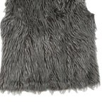 CLOCKHOUSE Womens Grey Faux Fur Button Jacket M Polyester Blend Textured