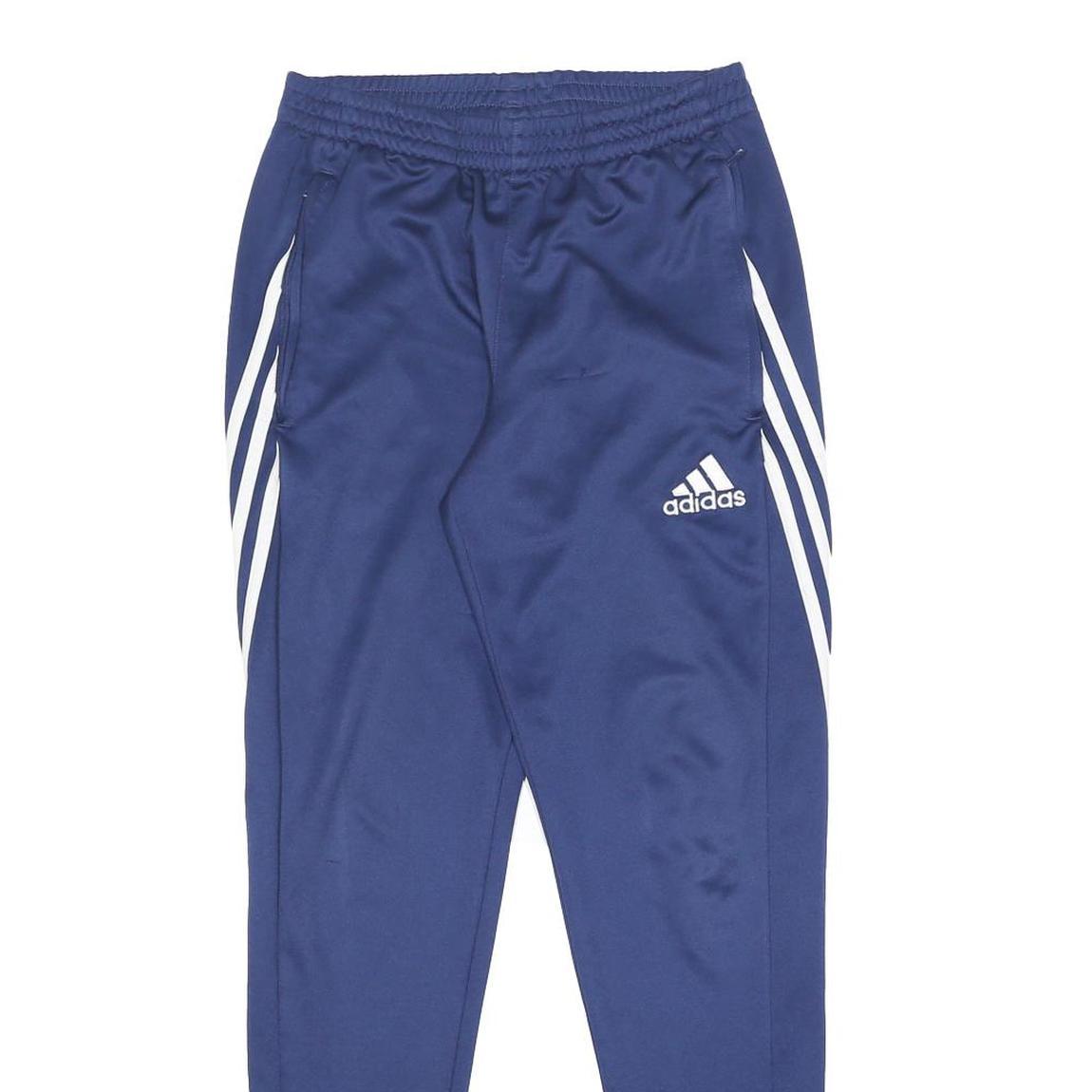 ADIDAS Mens Joggers Blue & White Slim Tapered XS W24 L28 Sports Training Pants