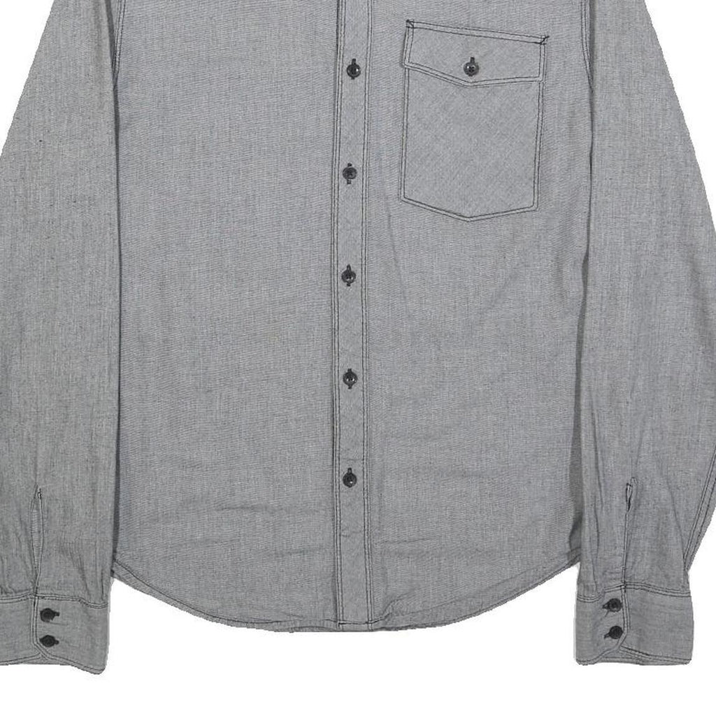 LEVI'S Mens Grey Slim Cotton Shirt S Casual Long Sleeve Button Pocket