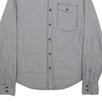 LEVI'S Mens Grey Slim Cotton Shirt S Casual Long Sleeve Button Pocket