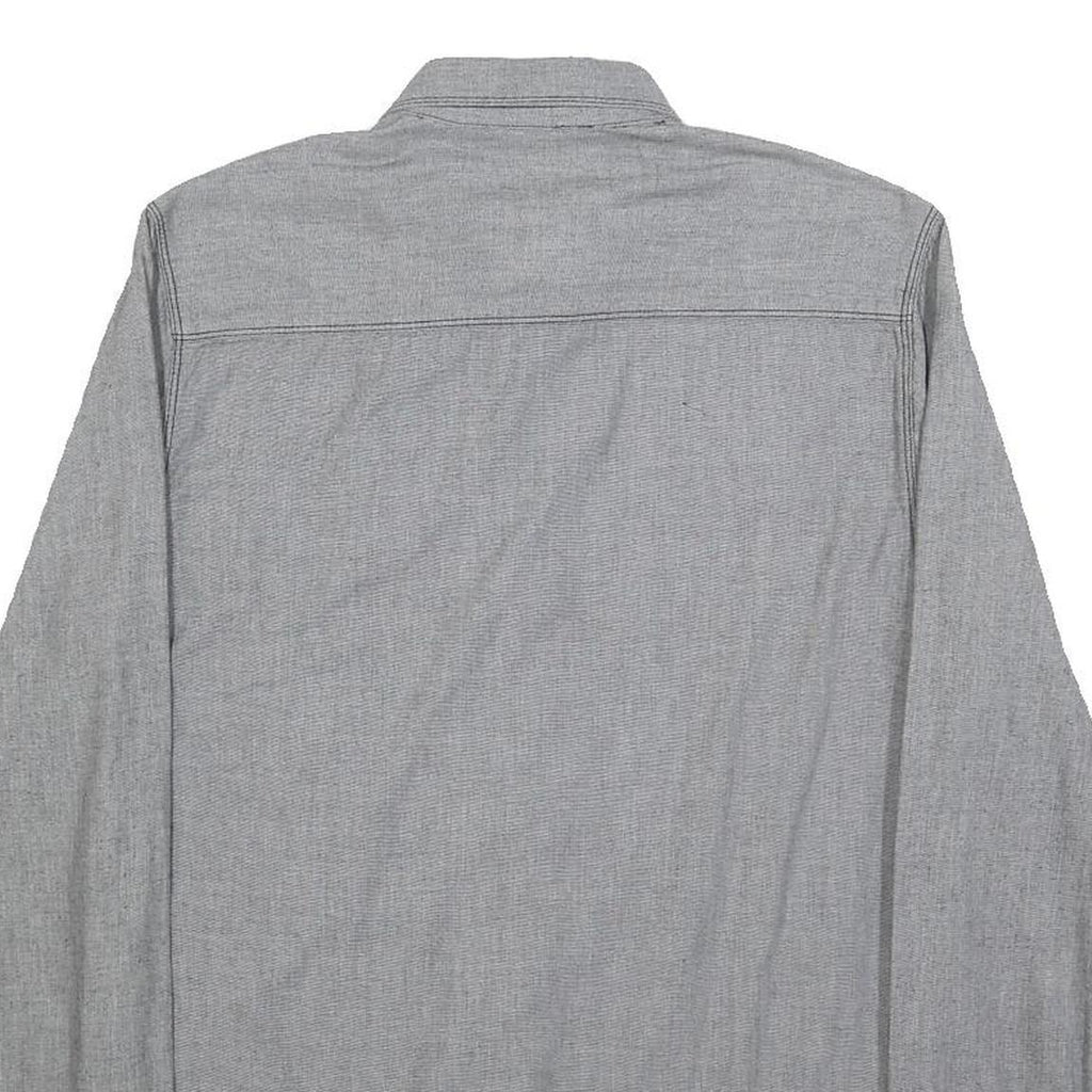 LEVI'S Mens Grey Slim Cotton Shirt S Casual Long Sleeve Button Pocket