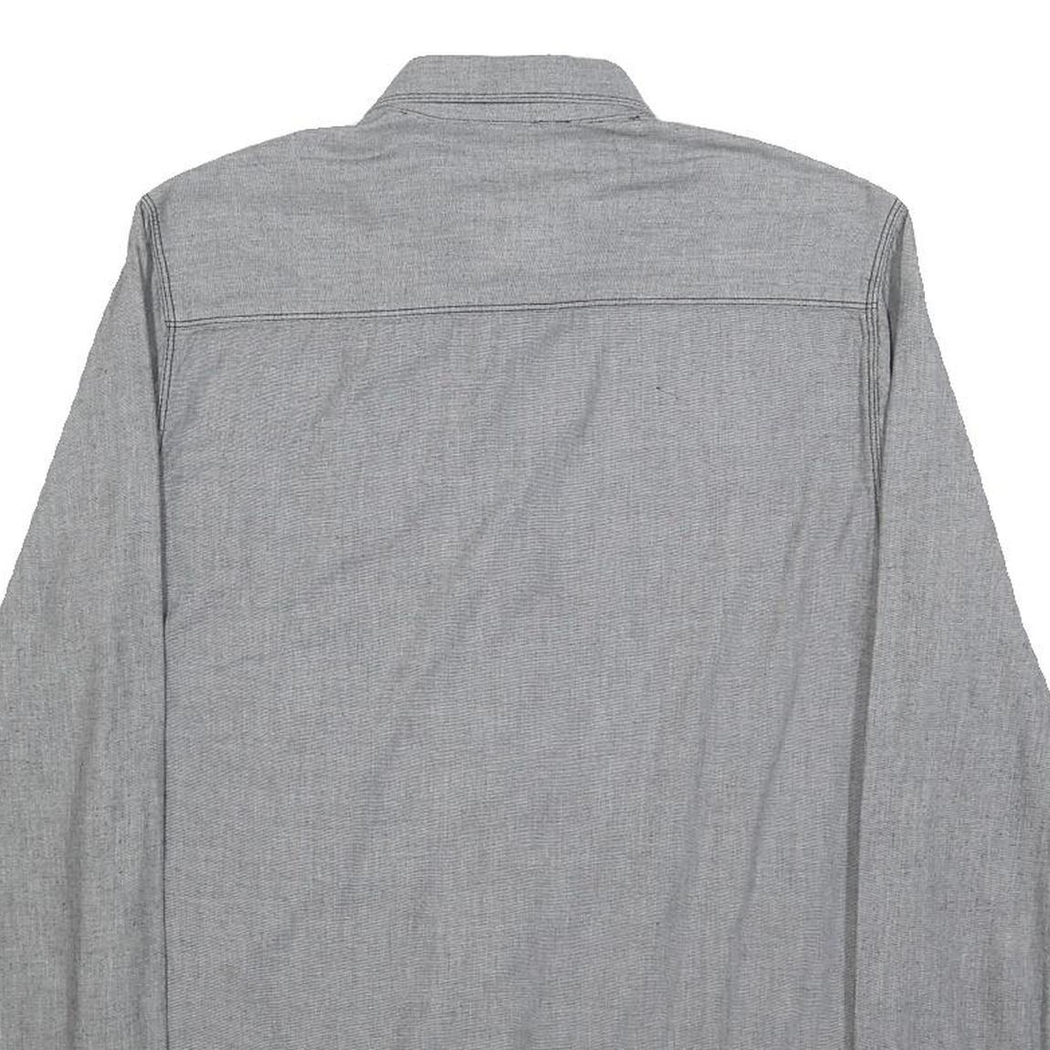 LEVI'S Mens Grey Slim Cotton Shirt S Casual Long Sleeve Button Pocket