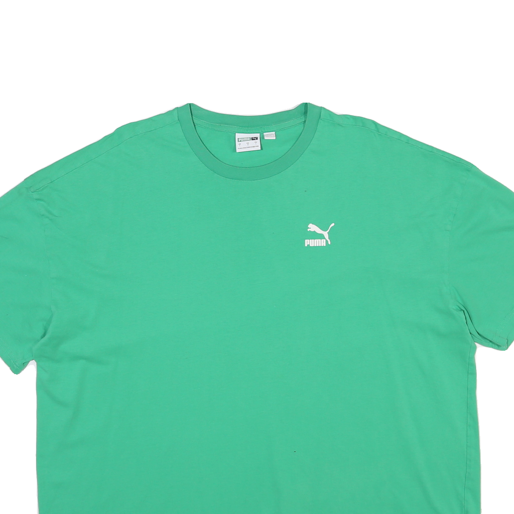 PUMA Mens Green Modern T-Shirt L Short Sleeve Crew Neck Casual Cotton Blend