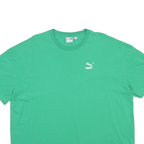 PUMA Mens Green Modern T-Shirt L Short Sleeve Crew Neck Casual Cotton Blend