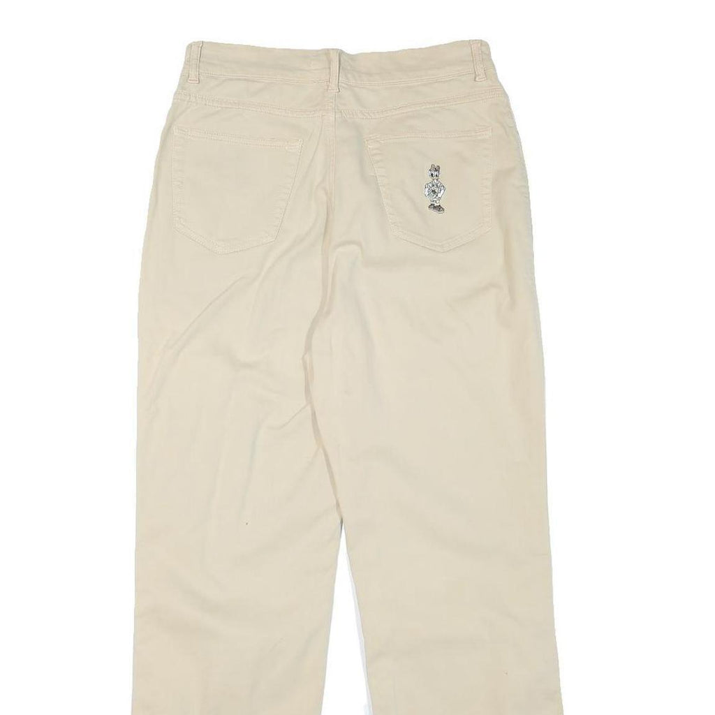 GEORGYA STUDIO Womens Cotton Blend Beige Regular Fit Straight Leg Trousers W28