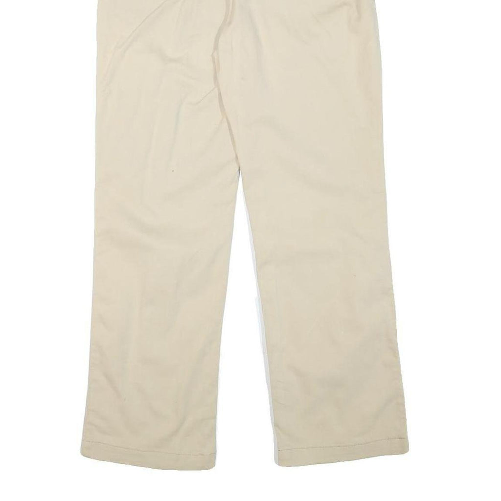 GEORGYA STUDIO Womens Cotton Blend Beige Regular Fit Straight Leg Trousers W28