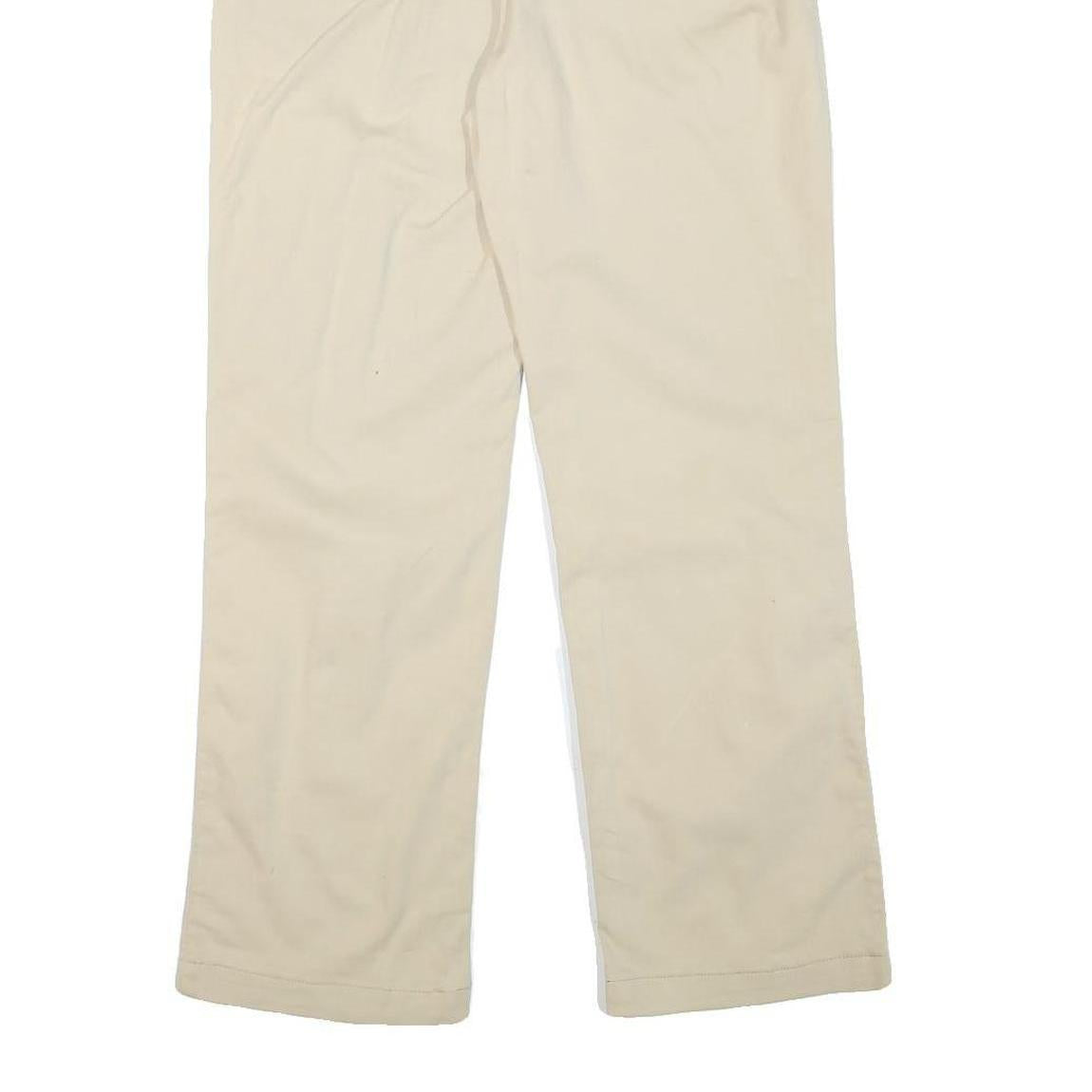 GEORGYA STUDIO Womens Cotton Blend Beige Regular Fit Straight Leg Trousers W28