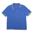 KAPPA Mens Blue L Cotton Polo Shirt Short Sleeve Basic Casual Stripe