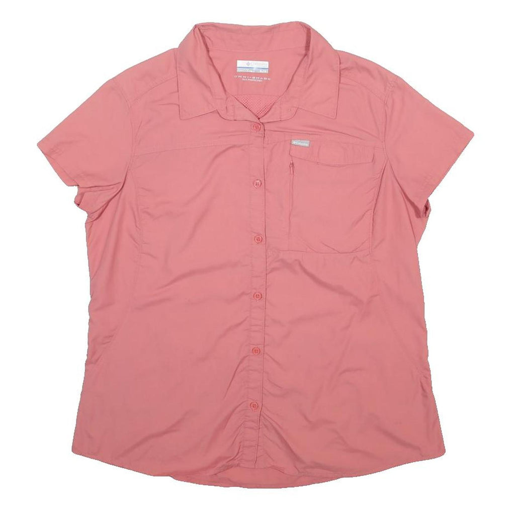 COLUMBIA Womens Pink Nylon Shirt XL Lightweight Button Front Outdoor