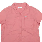 COLUMBIA Womens Pink Nylon Shirt XL Lightweight Button Front Outdoor
