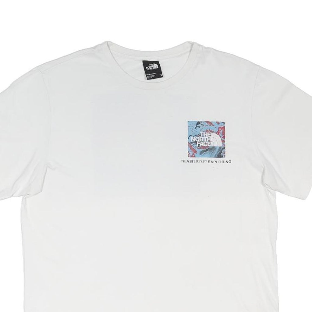 THE NORTH FACE Mens White Graphic T-Shirt M Short Sleeve Crew Neck Logo Print