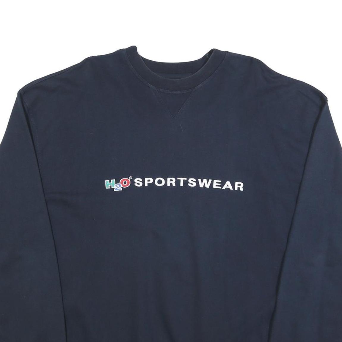 H20 SPORTSWEAR Mens Navy Blue Cotton Blend Crew Neck XL Sweatshirt Casual
