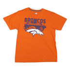 NFL Mens Orange Denver Broncos Graphic T-Shirt L Short Sleeve Crew Neck NFL Team