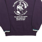 JERZEES Mens Blue Crew Neck L Church Logo Cotton Blend Sweatshirt