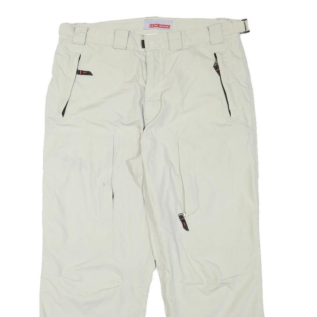 J E MC COLLUM Lined Mens Polyester Blend White Regular Straight Trousers W33 L26